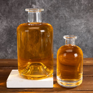 Botellas de Vidrio Flint Redondas de Alta Calidad para Licores, Ginebra, Ron, Tequila, Whisky, de 750 ml, con Tapón de Corcho, para Herbalistas - Product Image 1