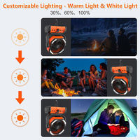 Ventilateur de camping extérieur à double moteur 20000 mAh, ventilateur de table rechargeable avec batterie externe, éclairage USB, ventilateur portable pour tente