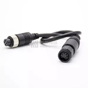 Black Pvc Automotive Extension Power Cord Cable for Rear View Camera Gx12 Connector
