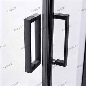 Caja <span class=keywords><strong>de</strong></span> baño <span class=keywords><strong>de</strong></span> aluminio negro Esquina simple Vidrio templado Rectángulo Puerta corredera Cabina <span class=keywords><strong>de</strong></span> ducha Habitación - Product Image 4