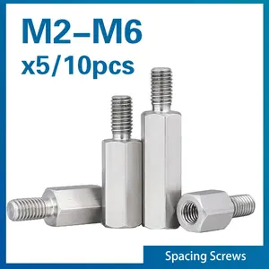 SDPSI 5/ 10pcs M2.5 M3 M4 M5 M6 Stainless Steel Hex Male to Female Standoff Spacer Screw