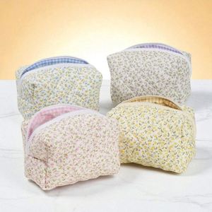 Floral Quilted Puffy Large Custom Printed Eco-Friendly Recyclable Makeup Bag Travel Cosmetic Organizer Durable Zipper <b>Storage</b> - Product Image 1