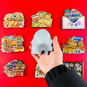 Wooden Epoxy Fridge Magnet 3D City Travel Souvenir Eco-Friendly Strong Magnetic Refrigerator <b>Sticker</b> Home Decor Gift Custom - Product Image 6