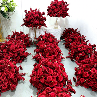 Rose en soie rouge bordeaux, design moderne et luxueux, faite à la main, durable, décoration florale pour événements, fleur artificielle pour centre de table de mariage