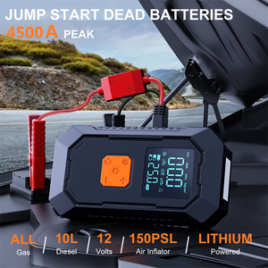 Compresor de Aire Portátil para Emergencias en el Automóvil, Inflador de Neumáticos, 150 PSI, Arrancador de Coches con Luz LED y Banco de Energía - Product Image 2