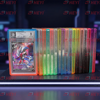 Plaque de protection arrière transparente en TPU 35pt avec paillettes dégradées multicolores pour cartes gradées BGS, protection antichoc pour cartes BGS avec panneau arrière
