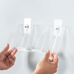 <span class=keywords><strong>2</strong></span> отсека акриловый держатель пульта дистанционного управления для телевизора акриловая настенная полка на заказ акриловый настенный держатель для телефона - Product Image 1