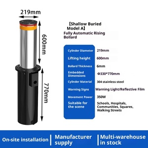 Dissuasore Idraulico Retrattile Completamente Automatico, Barriera Stradale Anti-Collisione per Ingressi Scolastici, Protezione di Sicurezza con Telecomando - Product Image 2