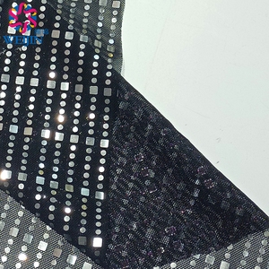 100% su misura <span class=keywords><strong>in</strong></span> poliestere gemma Glitter argento placcato tessuto lucido Tulle maglia tessuto ordito maglia scena gonna da festa <span class=keywords><strong>abbigliamento</strong></span> - Product Image 3