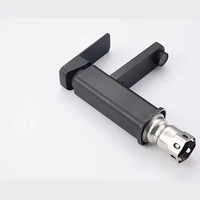 Robinet d'évier de salle de bain en nickel brossé montage sur pont en acier inoxydable 304 bol bassin monotrou une poignée bec mitigeur