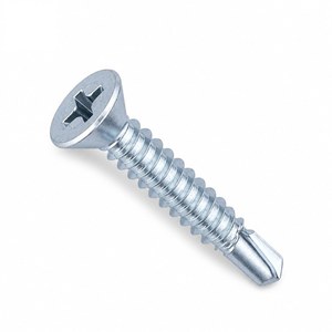 Vis autoperceuses à tête plate en acier zingué sur mesure, CSK SDS 3.9x19, métrique, classe 4.8, marquage CE, pour conduits CVC, service OEM - Product Image 1