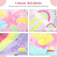 Lot de 12 bulles arc-en-ciel de forme mignonne coffret cadeau de bombes de bain effervescentes faites à la main avec