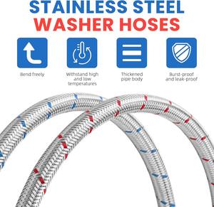 Meilleur Prix Robinet Manuel en Acier Inoxydable 304 de 6 Pieds Anti-éclatement 3/4" FHT Filetage Standard pour Eau Chaude et Froide pour Lave-linge Hôtel Extérieur - Product Image 3