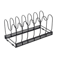 Support de Pot en Métal Réglable Installation Facile Type de Support Pliant Organisateur de Couvercle Supports de Stockage pour Armoires de Cuisine