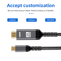 Câble Type C vers HDMI mâle-mâle, câble de transmission vidéo haute définition 8K 60Hz, compatible avec ordinateur de bureau et ordinateur portable