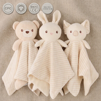 Doudou en coton biologique pour bébé, animal en peluche doux, jouet apaisant pour nouveau-né, cadeau pour le sommeil des nourrissons