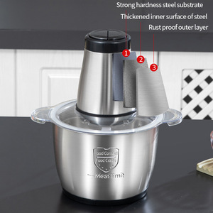 Hachoir à viande électrique domestique mini en acier inoxydable 2L 3L, le meilleur pour la cuisine, prix usine, vente chaude - Product Image 5