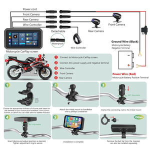 Écran CarPlay pour moto de 6,25 pouces, Android 14 4G avec navigation GPS et positionnement, surveillance de la pression des pneus et <span class=keywords><strong>cam</strong></span>éra embarquée - Product Image 4