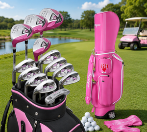 Ensemble de clubs de golf rose en gros, 13 pièces, légers, <span class=keywords><strong>pour</strong></span> débutantes, gauchères, avec <span class=keywords><strong>sac</strong></span> à <span class=keywords><strong>dos</strong></span>, à prix réduit - Product Image 3