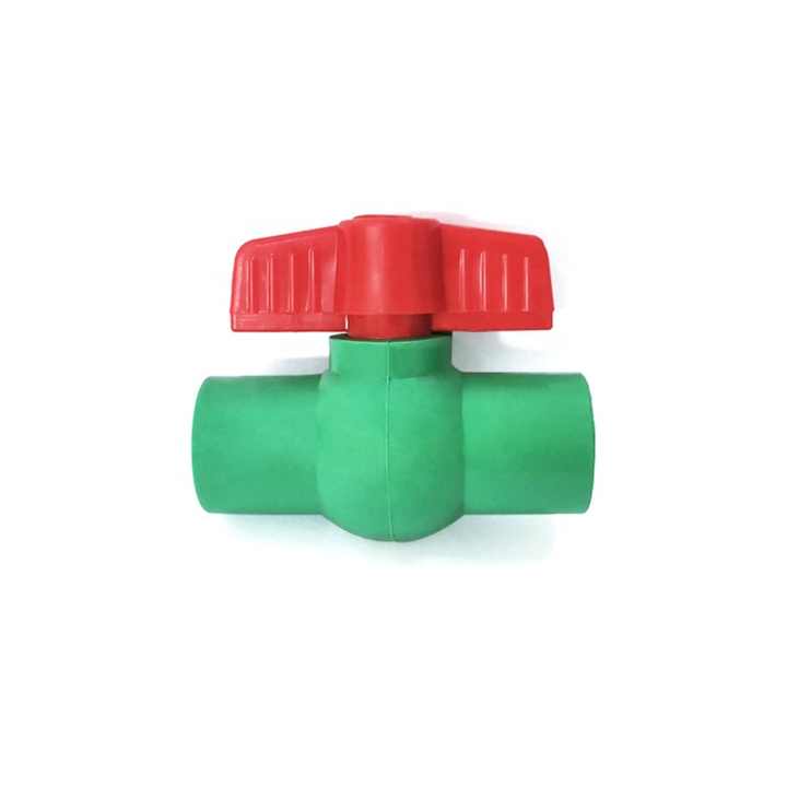 Оптовая продажа оросительных пластиковых шаровых кранов PPR стандарта DIN8077 размером 25 мм, 40 мм, 50 мм зеленого цвета