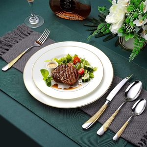 24-Piece hiện đại xuyên biên giới vàng hộp gỗ đặt thép không gỉ dao kéo bao gồm bốn phần chính dao nĩa - Product Image 2
