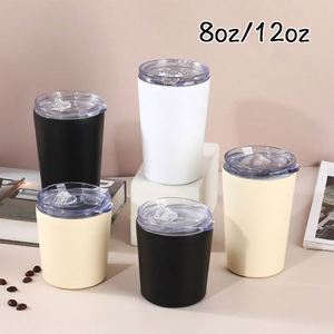Custom logo 8oz 12oz <b>Coffee</b> Cup With Lid Double Wall Insulated Stainless Steel <b>Coffee</b> Mug Thermal Tumblers Tea Milk Cup - Product Image 4
