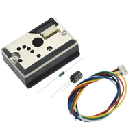 Capteur optique compact de poussière GP2Y1014AU0F 5V compatible avec GP2Y1010AU0F, détecteur de particules de fumée avec câble, qualité de l'air PM2.5