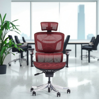 Chaise de bureau ergonomique pivotante en maille moderne pour visiteurs et cadres, avec dossier haut, soutien lombaire 3D, accoudoirs réglables, garantie 3 ans