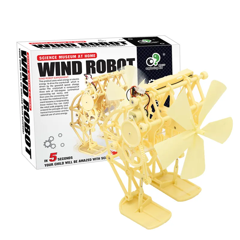 mainan DIY 3D Puzzle wind power toy Walker Powered Walking Assembly Model Kits Robot Toys handmade Science experiment Toy