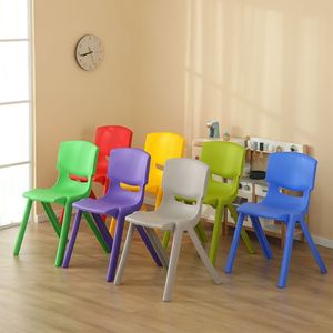 Chaise en plastique pour enfants avec dossier, empilable, design moderne, pour la maternelle et la maison - Product Image 3