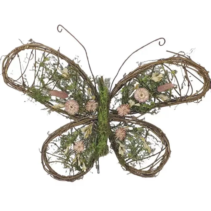 Nature-Inspired Easter Handcrafted Rattan Butterfly Decor Garden Ornament Spring Ambiance and Home Decor