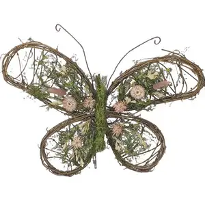 Natur-Inspiration Ostern handgefertigte Rattan-Schmetterling Dekor Garten-Ornament Frühling-Stimmung und Heimdekoration