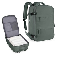 Mochila de Viaje Profesional Personalizada de Color Morado, con Apertura de 180 Grados, Bolsa de Mano de Gran Capacidad, Mochila de Fin de Semana