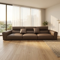 Ensemble de canapés modernes en cuir véritable pour hôtel, usage commercial et salon |   Construction en mousse haute densité |   Qualité de projet de qualité professionnelle