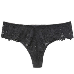 Bragas florales románticas para mujer Tanga Cómodo Transpirable Tiro bajo Transparente T-Back Encaje Recorte - Product Image 1