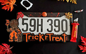 Halloween kinh dị cửa tấm trang trí khung Halloween tấm giấy phép xe tag khung tấm giấy phép bao gồm - Product Image 4