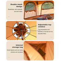 Tente yourte en toile 4 saisons avec cheminée, tentes de glamping de luxe imperméables pour le camping en famille, la chasse en plein air, les fêtes