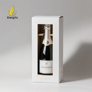 กล่องไวน์ลูกฟูกแบบกำหนดเองเป็นมิตรกับสิ่งแวดล้อมจากโรงงานโดยตรง พร้อมหน้าต่างไดคัทสำหรับบรรจุภัณฑ์ขวดแชมเปญและของขวัญ - Product Image 1