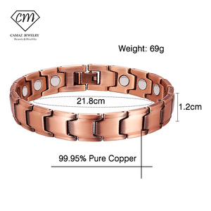 สร้อยข้อมือแม่เหล็กทองแดง 100% สร้อยข้อมือบำบัดแม่เหล็ก 2000gs พลังงานควอนตัม สเกลาร์ ไบโอ เอ็นเนอร์จี สร้อยข้อมือเพื่อสุขภาพและความสมดุล - Product Image 2