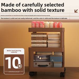 Mesa Auxiliar de Bambú Moderna y Móvil para Sala de Estar, Mesa de Centro, Mesa Lateral para Sofá, para Dormitorio o <span class=keywords><strong>Casa</strong></span> de Alquiler - Product Image 6