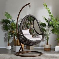 Fauteuil suspendu en rotin double, style chinois moderne, pour intérieur, balançoire, chaise à bascule, cour, loisirs, balcon, maison