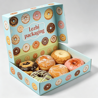Boîte d'emballage en papier personnalisée pour la vente en gros de Mochi, Donuts, Gaufres, Pâtisseries, Biscuits, Desserts, Gâteaux, Sushi, Puff, Crêpes, Empanadas