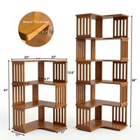 Étagère d'angle moderne en chêne, bibliothèque ouverte à 4 niveaux, organisateur de rangement peu encombrant pour salon, chambre, bureau à domicile, facile à assembler