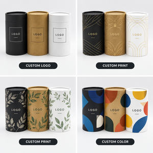 Custom Kraft Paper <b>Tube</b> Cylinder Packaging Box Matte Round Gift Container for Cosmetic Soap Candle - Product Image 2