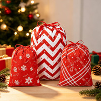 Sacs cadeaux réutilisables personnalisables avec logo, sacs de Noël vierges pour sublimation, sacs de Noël avec cordon de serrage