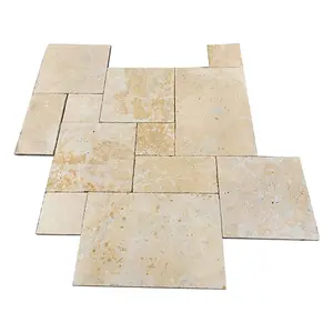 Honed Limestone Tiles Exterior Wall Floor Tile Stepping Stones Outdoor Beige Limestone for Park and Garden Decoration