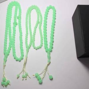 Tasbih ligero de 12 mm con piedras luminosas, 33 cuentas, estilo étnico, para oración nocturna en la mezquita y viajes. - Product Image 1