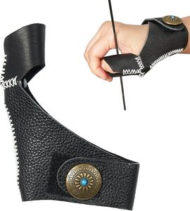 Gants de protection pour les doigts en cuir de vachette pour tir à l'<span class=keywords><strong>arc</strong></span>, pour adultes, pour <span class=keywords><strong>arc</strong></span> classique, tir sur cible 3D, chasse - Product Image 2