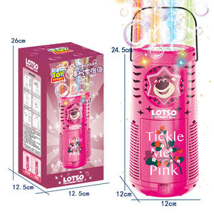 Lotso Strawberry Bear <b>Bubble</b> Machine Automatic Pink Kids Outdoor Toy Gift For 5-7 Years Unisex Plastic - Product Image 3