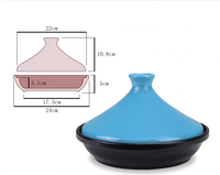 Tagine rond en fonte - Ustensile de cuisine oriental rouge avec couvercle en fonte - Compatible induction et four, parfait pour les recettes de tajine marocain